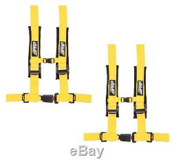 PRP 4 Point 2 Harness Seat Belt Pair Automotive Style Latch Yellow Can Am All