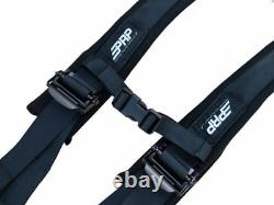 PRP 4 Point 2 Harness Seat Belts Autom Style Latch Bypass Gray Polaris RZR All