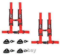 PRP 4 Point 2 Harness Seat Belts Automotive Style Latch Red RZR Pro XP Mount