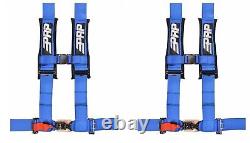 PRP 4 Point Harness 3 Pads Seat Belt PAIR Blue Can Am Polaris Honda Yamaha
