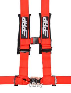 PRP 4 Point Harness 3 Pads Seat Belt Red UTV RZR Turbo X3 RS1 SB4.3R Set of 2