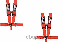 PRP 5 Point Harness 3 Pads Seat Belt Red UTV RZR X3 RS1 SB5.3 Set of 2 SFI 16.1