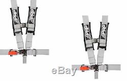 PRP 5 Point Harness 3 Pads Seat Belt Silver RZR X3 RS1 SB5.3 Set of 2 SFI 16.1