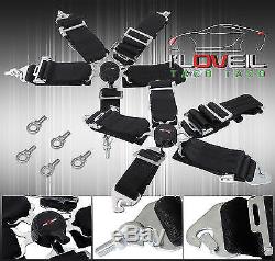 Pair 3 Thick Black 5 Point Pt Harness Camlock Racing Seat Belts Shoulder Strap