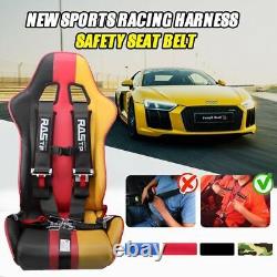 Pair 5 Point Racing Harness Safety Seat Belt Quick Release 3 Padding ATV UTV