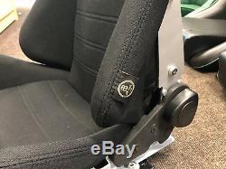 Pair BB7 Fibreglass Reclining Sports Bucket Seats Black + Seat Belt Harness
