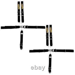Pair Black 5 Point Racing Harness Seat Belt Combo Latch & Link Pull Down Razor