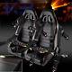 Pair Black Red PVC Leather Reclinable Racing Seats+4 Point Seat Belt Harness