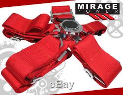 Pair Of 3 Shoulder Strap 5 Point Camlock Harness Red Racing Seat Belts Bmw