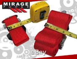 Pair Of 3 Shoulder Strap 5 Point Camlock Harness Red Racing Seat Belts Bmw