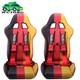 Pair Of Red 4 Point 3 Nylon Racing Harness Shoulder Pads Seat Belts Buckle