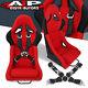Pair Of Red Racing Bucket Seats + 2X 4Pt 2 Camlock Racing Seat Belt Harness