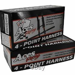 Pair Polaris RZR 4 Point Harness with 2 Thick Padding & RZR Seat Belt Bypass