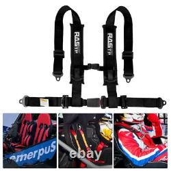 Pair of 4 Point 2 Safety Harness Racing Black Seat Belts For ATV UTV Go-Kart