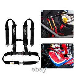 Pair of 4 Point 2 Safety Harness Racing Black Seat Belts For ATV UTV Go-Kart
