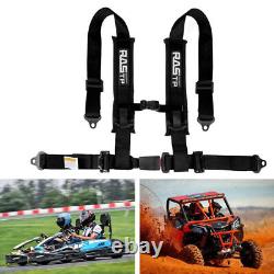 Pair of 4 Point 2 Safety Harness Racing Black Seat Belts For ATV UTV Go-Kart