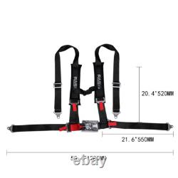 Pair of BLACK 2 4 Point Buckle Harness Racing Seat Belts Shoulder Strap ATV UTV