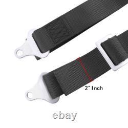 Pair of BLACK 2 4 Point Buckle Harness Racing Seat Belts Shoulder Strap ATV UTV