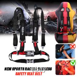 Pair of BLACK 2 4 Point Buckle Harness Racing Seat Belts Shoulder Strap ATV UTV