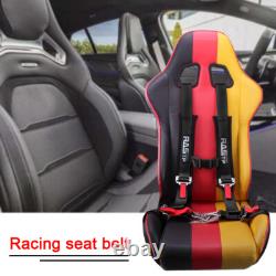 Pair of BLACK 2 4 Point Buckle Harness Racing Seat Belts Shoulder Strap ATV UTV