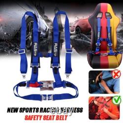 Pair of Blue 2 4 Point Harness Racing Seat Belts Shoulder Strap ATV UTV