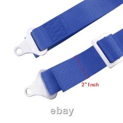 Pair of Blue 2 4 Point Harness Racing Seat Belts Shoulder Strap ATV UTV