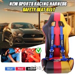 Pair of Blue 2 4 Point Harness Racing Seat Belts Shoulder Strap ATV UTV