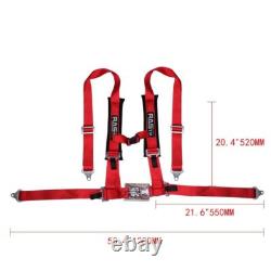 Pair of Blue 2 4 Point Harness Racing Seat Belts Shoulder Strap ATV UTV