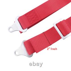 Pair of Red 2 4 Point Buckle Harness Racing Seat Belts Shoulder Straps ATV UTV