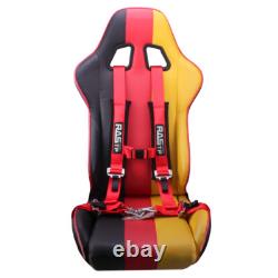 Pair of Red 2 4 Point Buckle Harness Racing Seat Belts Shoulder Straps ATV UTV