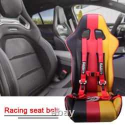 Pair of Red 2 4 Point Buckle Harness Racing Seat Belts Shoulder Straps ATV UTV