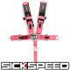 Pink Sfi Approved 5 Point Racing Harness Shoulder Pad Safety Seat Belt Buckle