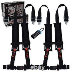 Polaris RZR 4 Point Harness (Pair) with Seat Belt Bypass (PAIR) BLACK