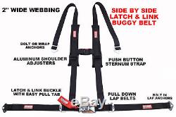 Polaris Rzr 2 Seat Belt Harness Race Harness 4 Point Latch Type Black