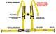 Polaris Rzr 800 2 Seat Belt Harness New Race Harness Latch Type Yellow