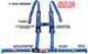Polaris Rzr 800 2 Seat Belt Harness Race Harness Latch Type Blue