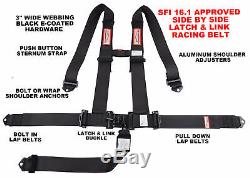 Polaris Rzr Sfi 16.1 Seat Belt Harness Race Harness 5 Point Latch Type Black