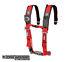 Pro Armor 2 4pt Harness Seat Belt withSewn Pads RED Polaris Can-Am Kawasaki All