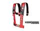 Pro Armor 3 4pt Harness Seat Belt withSewn Pads RED Polaris Can-Am Kawasaki All