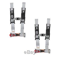 Pro Armor 4 Point 3 Seat Belts Harnesses Silver PAIR Can-am Maverick X3 XDS