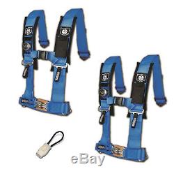 Pro Armor 4 Point Harness 2 Pads Seat Belt Pair Bypass Blue YXZ 1000R 2017+