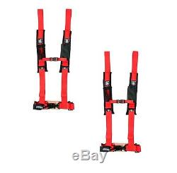 Pro Armor 4 Point Harness 2 Pads Seat Belt Pair Red Polaris Can Am Arctic Cat