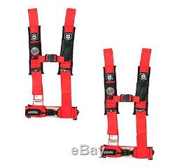 Pro Armor 4 Point Harness 3 Pads Seat Belt PAIR RED RZR 800 RZR4 XP900 900 XP