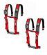 Pro Armor 5 Point Harness 2 Pads Seat Belt Red Pair Can Am Maverick X3 2017+