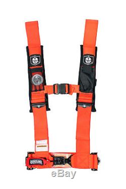 Pro Armor Orange 4 Point 3 Padded Seat Belt Harness Polaris RZR 800 900 XP