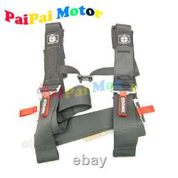 Pro Armor Pair of Black 4 Point 2 Harness Seat Blet For Polaris RZR xp turbo