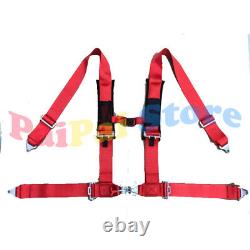 Pro Armor Pair of Red 4 Point 2 Harness Seat Belt For Polaris RZR xp turbo