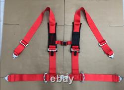 Pro Armor Pair of Red 4 Point 2 Harness Seat Belt For Polaris RZR xp turbo