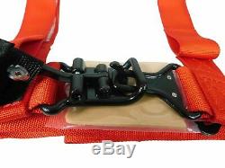 Pro Armor Seat Belt Harness 4 Point 2 Padded Polaris RZR XP / S /4 /1000 (RED)