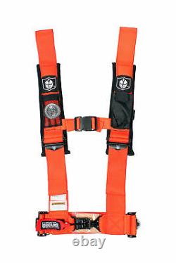 Pro Armor Seat Belt Harness 4 Point 3 Padded Polaris RZR XP / S /4 /1000 Orange